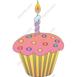 Whimsical Cupcake with Candle