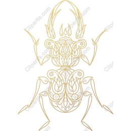 Elegant Beetle Line Art