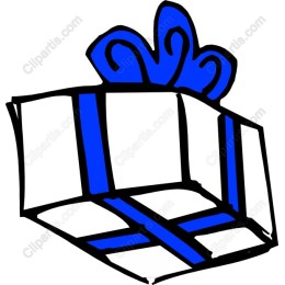 Hand-Drawn Blue Ribbon Gift Box