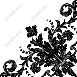 Elegant Black Floral Ornament