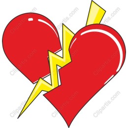 Broken Heart with Lightning Bolt
