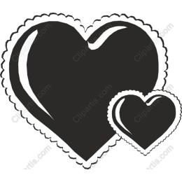 Heart Set - Elegant Scalloped Black Hearts