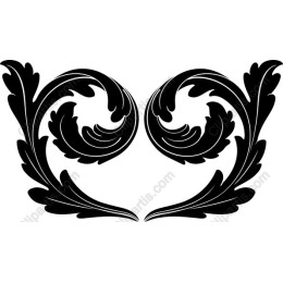 Elegant Black Leafy Flourish