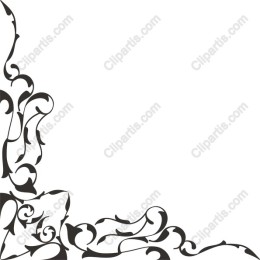 Elegant Black and White Flourish Corner