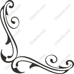 Elegant Black Swirl Corner Ornament