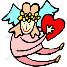 Whimsical Angel Holding Heart
