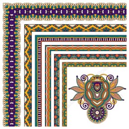Vibrant Decorative Collection: Borders and Motif