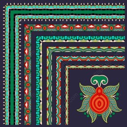 Vibrant Decorative with Intricate Borders and Motif