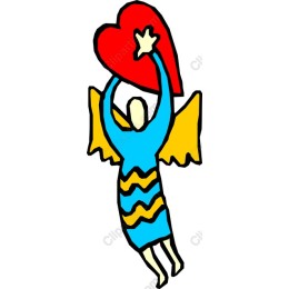 Whimsical Angel Lifting Heart