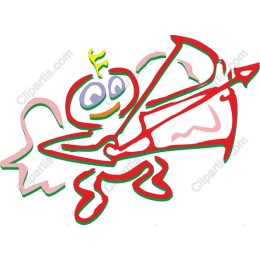 Playful Cartoon Character with Bow and Arrow