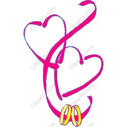 Intertwined Hearts with Wedding Rings
