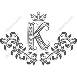Perfect Initial K Monogram with Flourishes