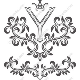 Elegant Floral Monogram Y
