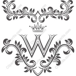 Elegant Floral Initial W