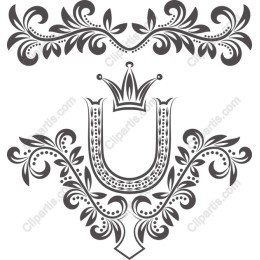 Elegant Floral Crest with Crown