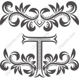 Ornate Floral with 'T' - Elegant