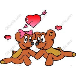 Adorable Couple of Cartoon Bears