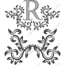 Elegant Floral Initial 'R'
