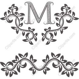 Elegant Monogram M Floral