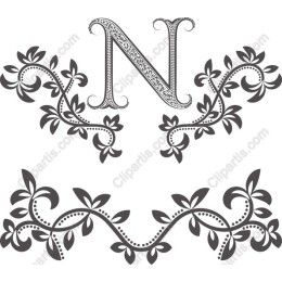 Elegant N Monogram Floral