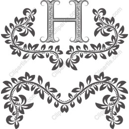 Ornate Floral Monogram - Letter H