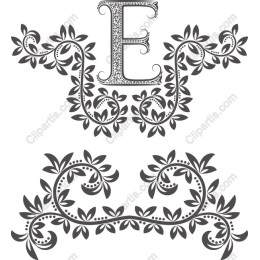 Elegant Floral Letter E