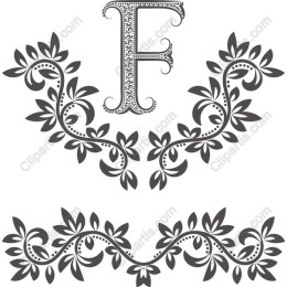 Floral Monogram - Letter F
