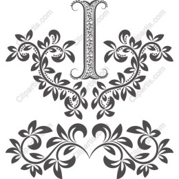 Ornamental Floral Letter 'I'