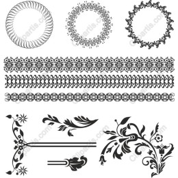 Elegant Floral and Ornamental Set
