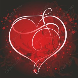 Stylized Heart with Whimsical Swirls