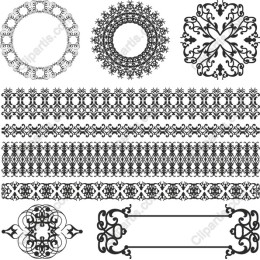 Elegant Black and White Ornaments Set