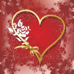 Romantic Heart with Roses and Bow