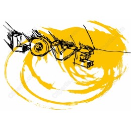 Hand-Drawn LOVE with Yellow Swirl