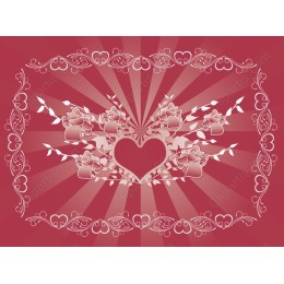 Cupid's Embrace - Romantic Heart and Rose