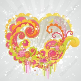 Vibrant Floral Heart