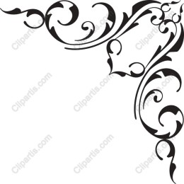 Elegant Black Swirl Corner Ornament
