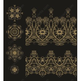 Elegant Gold Floral and Ornamental Set