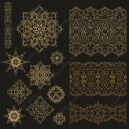 Ornate Gold and Black Set