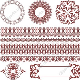 Intricate Maroon Ornament Set