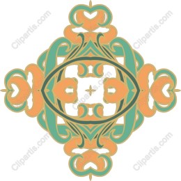 Teal and Peach Symmetrical