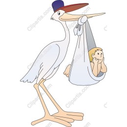 Charming Stork with Baby