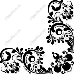 Elegant Black Floral Corner Graphic