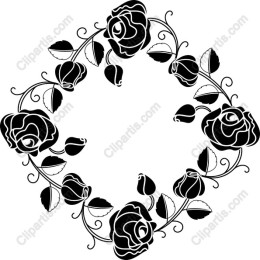 Black Rose Floral Frame