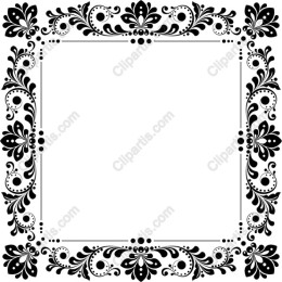 Black Floral Decorative Frame
