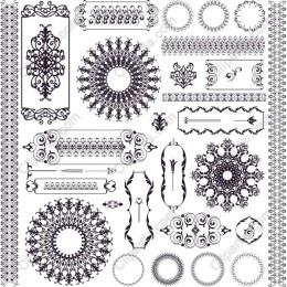 Elegant Black and White Ornament Collection