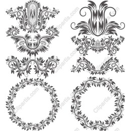 Ornate Floral Elements Bundle
