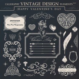 Vintage Valentine's Day Calligraphic Collection