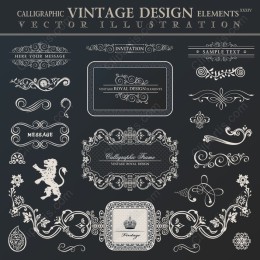 Calligraphic Vintage Elements Collection