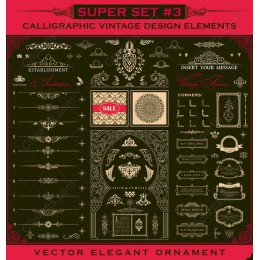 Calligraphic Vintage Elements - Super Set #3