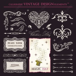 Calligraphic Vintage Elements III - Collection